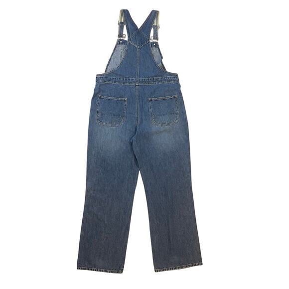 GAP Denim Overalls Womens L Blue Jean Bib Cotton Straight Leg Adjustable - Picture 2 of 13